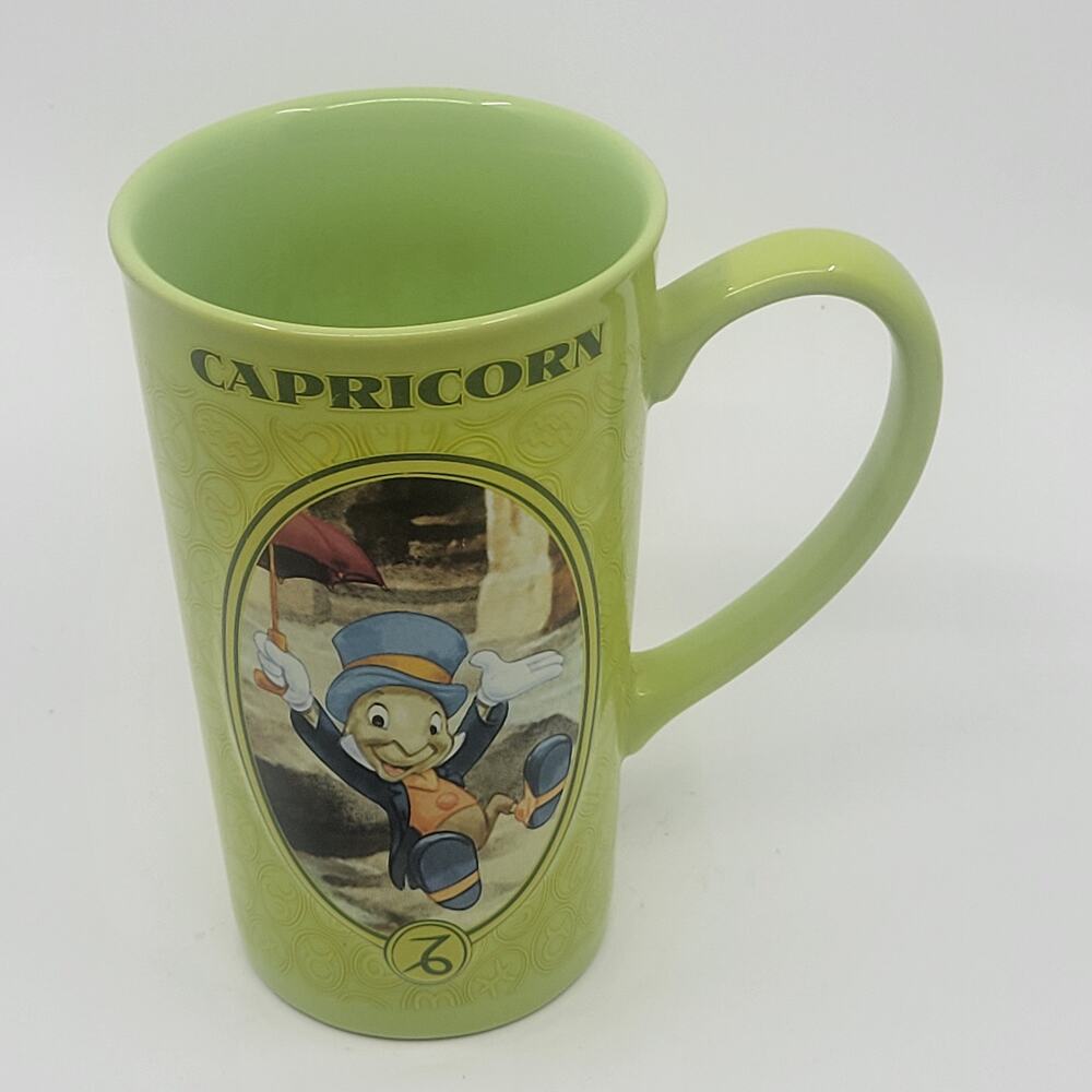 Disney Store Zodiac Capricorn Jiminy Cricket Coffee Tea Latte MUG 16oz 6" Tall